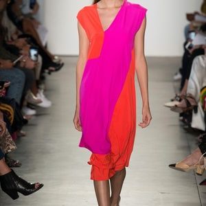 Zero + Maria Cornejo Pink + Orange Loop Dress